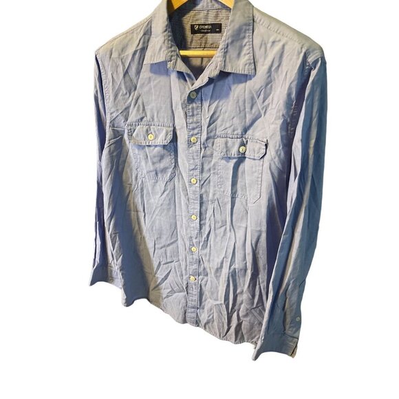 Cremieux Collection Blue Button Up Top Shirt Sz L - Picture 3 of 9